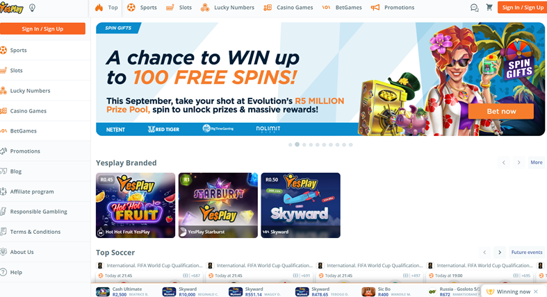 YesPlays – Lucky Numbers, Sports Betting & Casino in South Africa
